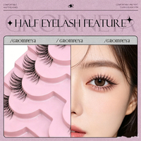 Extensions de cils en faux vison transparents, style européen et américain, 7 paires, effet allongé et comique