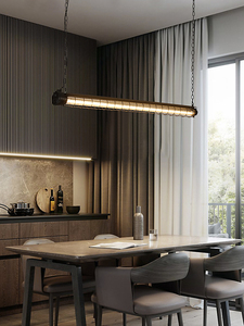 Lámpara Colgante Larga de Metal Dorado, E26 LED 3500K Blanco Cálido, Altura Ajustable, Pantalla de Vidrio Cilíndrica, Regulable, Garantía de 5 Años - Product Image 5