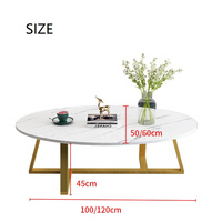 Table basse moderne de luxe YQ Forever, plateau rond en marbre, pieds en métal, mobilier de salon