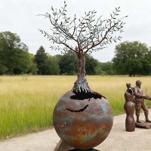 Antique Abstrait Décoratif Extérieur Villa Jardin À Grande Échelle Art Éternel Coulée Géant Bronze Vie Arbre Sculpture Musique Fée - Product Image 3