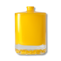 Bouteille de parfum Usine directe Offres Spéciales voiture verre dépoli pompe vaporisateur couleur rectangle carré 50ml jaune 100ml bouteille de parfum