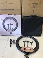 Anneau lumineux professionnel extra large de 22 pouces avec 3 appareils compatibles 80W, kit de lumière circulaire avec support pour téléphone HolderZB-488