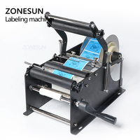 ZONESUN ZS-50P manuel eau minérale en plastique bouteille ronde étiqueteuse pour bouteilles rondes autocollant étiquette Machine à emballer
