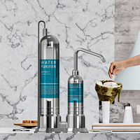 Filtre à eau portable 2 étapes en plastique pour comptoir, à alimentation manuelle, autonettoyant, avec robinet intelligent contrôlé par application, pour hôtels (Chine)