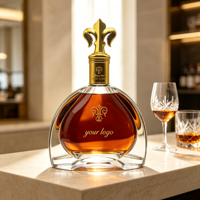 Bouteilles en verre de 750 ml pour l'emballage de spiritueux, de tequila, de brandy, de vin, avec bouchon en liège disponible en capacités de 500 ml, 700 ml, 1000 ml, emballées dans des cartons