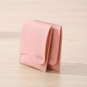 Microfiber Custom <b>Drawstring</b> Jewelry Packaging <b>Pouch</b> Deboss Logo Print Microfiber Pink Jewelry <b>Pouch</b> Bags - Product Image 4