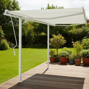 Ensemble de poteaux d'auvent en fer blanc 177,2 x 96,5 po pour auvents de terrasse rétractables, fonctionnement manuel, style moderne - Product Image 2