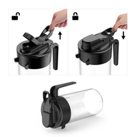 Carafe à eau en verre hermétique avec infuseur, grande capacité 1,8 L, anti-fuite, s'ouvrant à plat dans la porte du réfrigérateur, pour thé glacé et jus, avec couvercle