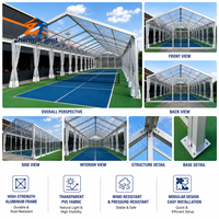 Tente de practice de pickleball durable, transparente et imperméable, abri portable en bâche PVC pour exposition et entraînement d'équipe, tout usage