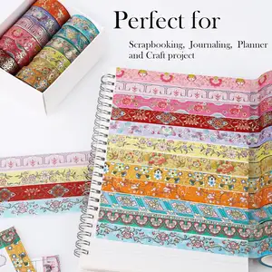 Ensemble de ruban adhésif en papier Washi Vintage Vente en gros Tampon imprimé personnalisé Mignon Kawaii Pet Masking Feuille d'or Scrapbook washi tapes vente en gros