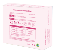 Feuilles de lessive biodégradables OEM à marque privée avec formule enzymatique, feuilles de lessive sans eau