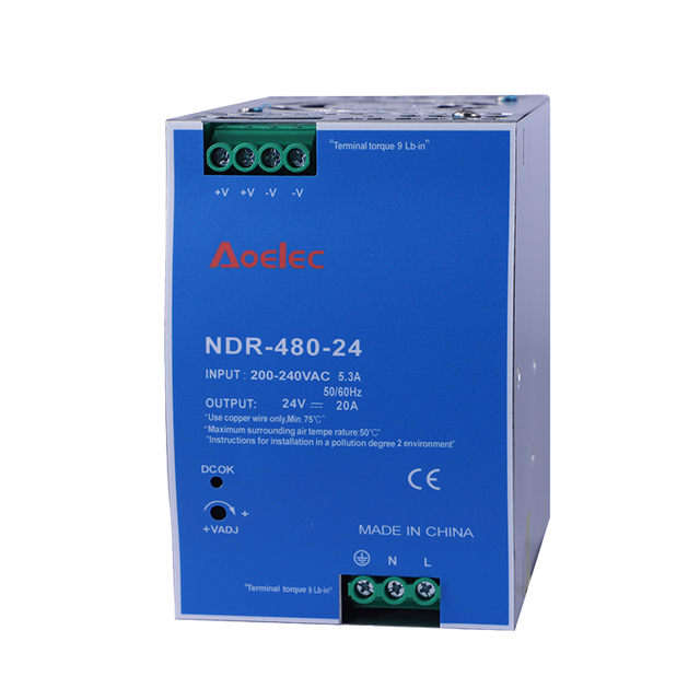 NDR-480-24V Switching Power Supply 24V DC 6A/10A/20A Input 127-373VDC