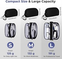 Dubbellaagse reiskabelorganizer met 9 compartimenten, elektronische accessoires reistas voor opladerkabel, harde schijf, alleen tas
