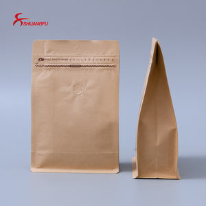 วาล์วย่อยสลายได้ T ซิป12ออนซ์คราฟท์บล็อกถุงกาแฟด้านล่าง - Product Image 4