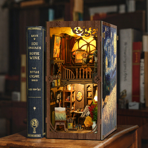 <span class=keywords><strong>Nouveau</strong></span> design maison de poupée bricolage livre Nook 3D Puzzle en bois modèle de construction jouets livre Nook avec veilleuse LED - Product Image 6