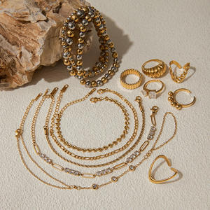 Gelang Perhiasan Fashion Baja Anti Karat Zirkon Emas <span class=keywords><strong>Bangles</strong></span> <span class=keywords><strong>18K</strong></span> Gelang Wanita Mewah Grosir Cincin Baja Anti Karat - Product Image 3