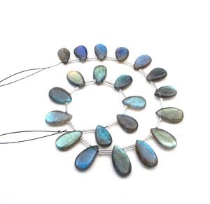 ลูกปัดพลอยลาบราดอไรต์ธรรมชาติ20ชิ้นรูปทรงลูกแพร์เรียบสำหรับทำเครื่องประดับ - Product Image 1