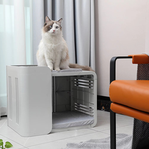 Perrera para mascotas con patrón de animales sólidos para interiores/exteriores, jaula de ventilación de aire única, casa para gatos, plástico, animales pequeños y medianos, uso en la vida - Product Image 1