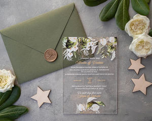 Cartoline d'<span class=keywords><strong>invito</strong></span> in acrilico per matrimonio, stampate in oro, - Product Image 5