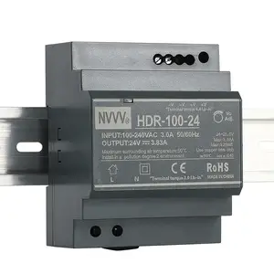 HDR-100-24 Hdr Serie Ac Naar Dc Ultra-Dunne Din Rail Voeding HDR-100 100W 5V/12V/24V Schakelende Voeding Sms