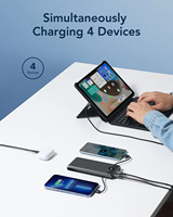 Cargador de viaje portátil Paquete de batería Cargador de pared de enchufe de CA plegable y cable incorporado Banco de energía 2 en 1 10000mAh
