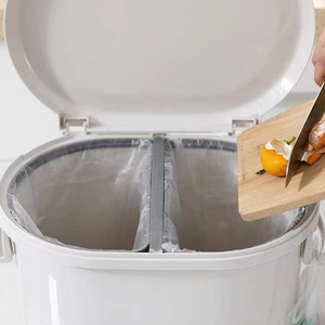 Cubo de basura clasificado de plástico largo vertical funcional y de clasificación de dos pisos de diseño más nuevo para el hogar - Product Image 5