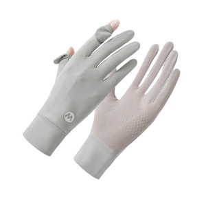 <b>Sunscreen</b> Gloves For Women Ice Silk Thin UV Protection Summer Outdoor Driving Cycling Sports Gloves - Product Image 1