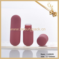 Étiquettes privée vide en forme de capsules rose, pièces, conteneur de gloss pour rouge à lèvres