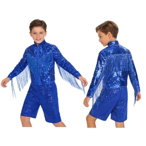 Conjuntos de chaqueta y pantalones cortos para niños de 8 a 14 años, pantalones de baile de hip-hop, conjunto de baile de jazz para fiestas temáticas, competiciones, uso diario informal - Product Image 2