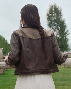 LEDUO Dark <b>Coffee</b> Casual Western PU Plain Dyed Plus Jacket for Women Spring - Product Image 3