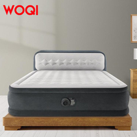 WOQI Matelas pneumatique de luxe avec tête de lit Sac de rangement à pompe électrique intégré pour chambre à coucher