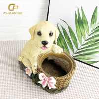 Panier de fleurs en forme de chien mignon de meilleure qualité Pot de fleurs en résine pour le jardin et la décoration de la maison