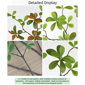Thực tế nhân tạo lá dày táo gai cành ô liu, phòng khách, nghiên cứu trang trí bàn, cây nhân tạo, nhà & vườn - Product Image 4