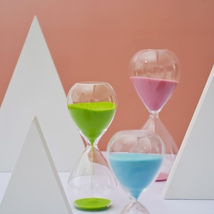 <span class=keywords><strong>Sablier</strong></span> géométrique créatif moderne écologique en verre coloré, ornement artisanal pour la décoration intérieure, salle de bain, brosse à dents, massage - Product Image 2