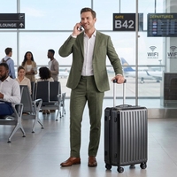 Valises de voyage personnalisées en ABS+PC pour ensemble de 4 pièces, valise élégante à roulettes pivotantes à 360°, valise cabine, fabricant