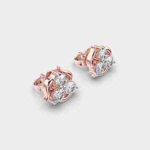 Élégantes boucles d'oreilles à clous en diamant en argent sterling 925, bijoux raffinés pour mariage, anniversaire, élégance au quotidien - Product Image 3