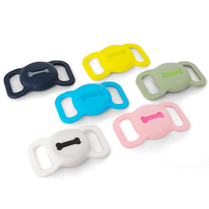 JP Cute Solid Silicone AirTag Protective Case <b>Dog</b> <b>Collar</b> Attachment Soft Waterproof Anti-Shake Pet Accessory - Product Image 3