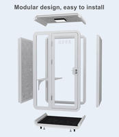 Cabine de bureau acoustique insonorisée double, poste de travail mobile pour bureau ouvert, bibliothèque et espace commercial