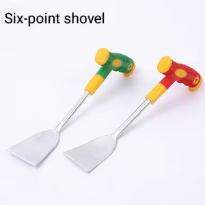 Outils de jardinage : pelle et râteau avec pelle en plastique et manche pour planter, creuser et ameublir la terre - Product Image 2
