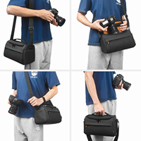 FOSOTO B750 sac pour appareil photo professionnel en cuir étanche sac à bandoulière pour appareil photo numérique DSLR sac objectif Nikon Canon Sony