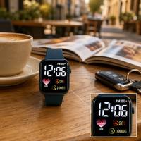Jam Tangan Sport Mewah Kotak Logo Kustom 2026 untuk Wanita Pria Anak-anak, Jam Tangan Digital LED Elektronik, Fashion Kasual Simpel