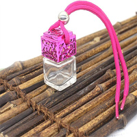 Bouteille cubique de 8ml 10ml pour pendaison de désodorisant de voiture pendentif de parfum bouteille de diffuseur de voiture en verre vide