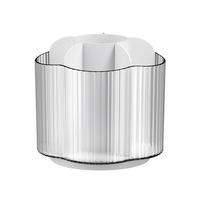 Organisateur de maquillage rotatif à 360° en plastique, boîte de rangement transparente à compartiments, grande capacité, moderne et minimaliste, pour vanité et papeterie