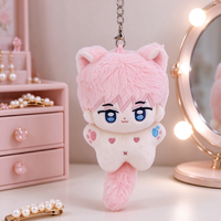 Porte-clés en peluche miniature personnalisé, design de personnage original, poupées en coton d'idoles, poupée en peluche anime faite à la main, 10 cm, rembourrage en coton PP