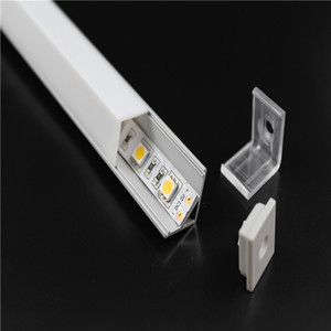 Canales de perfil de aluminio para tira <span class=keywords><strong>LED</strong></span>, montado en <span class=keywords><strong>esquina</strong></span>, forma de V, 45 grados - Product Image 3