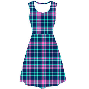 Индивидуальный дизайн оптом женские клетчатые летние платья без рукавов с принтом - Product Image 6