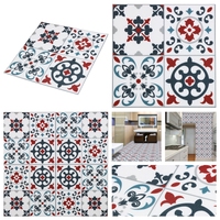 Selbstklebende PVC-Fliesen für Boden & Wandverkleidung Vintage Blumen- und Geometrisches Muster