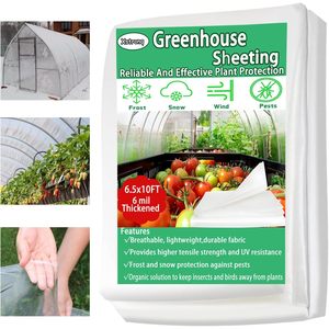 Xstronq Greenhouse <b>Plastic</b> Sheeting 6.5FTx10FT 6 Mil Thick Clear Polyethylene Film Waterproof Wind Frost Dust UV Resistant - Product Image 4