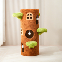 Promotion : Arbre à chat multi-niveaux en bois durable avec abri, plateforme de saut et griffoir