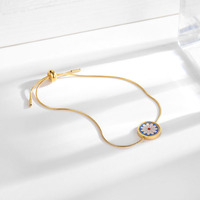 Bracelet à maillons chaîne en émail style rétro français avec fleur marguerite, luxueux en acier inoxydable plaqué or 18 carats, cadeau tendance